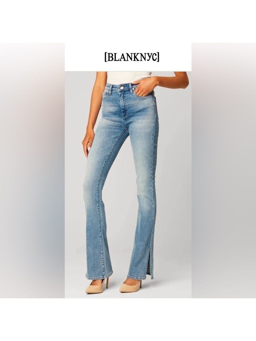 🔥NEW BLANK NYC Hoyt HighRise Western Boho Mini Flare Split Hem Jeans size 29 NWT